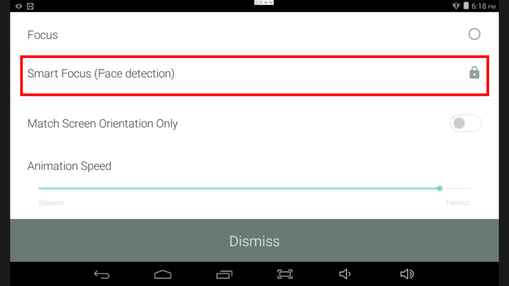 Enable Smart Focus Face Detect