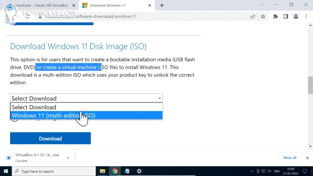 In Download Windows Disk Image Select Windows Multi Edition ISO from the Dropdown
